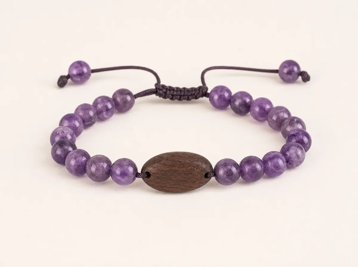 Amethyst stone bead RFID resort wristband