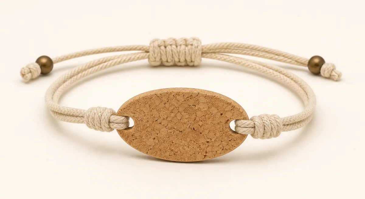 Cork and organic cotton RFID wristband