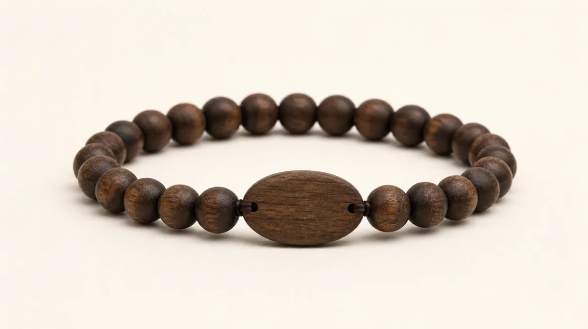 Dark wood bead RFID resort wristband
