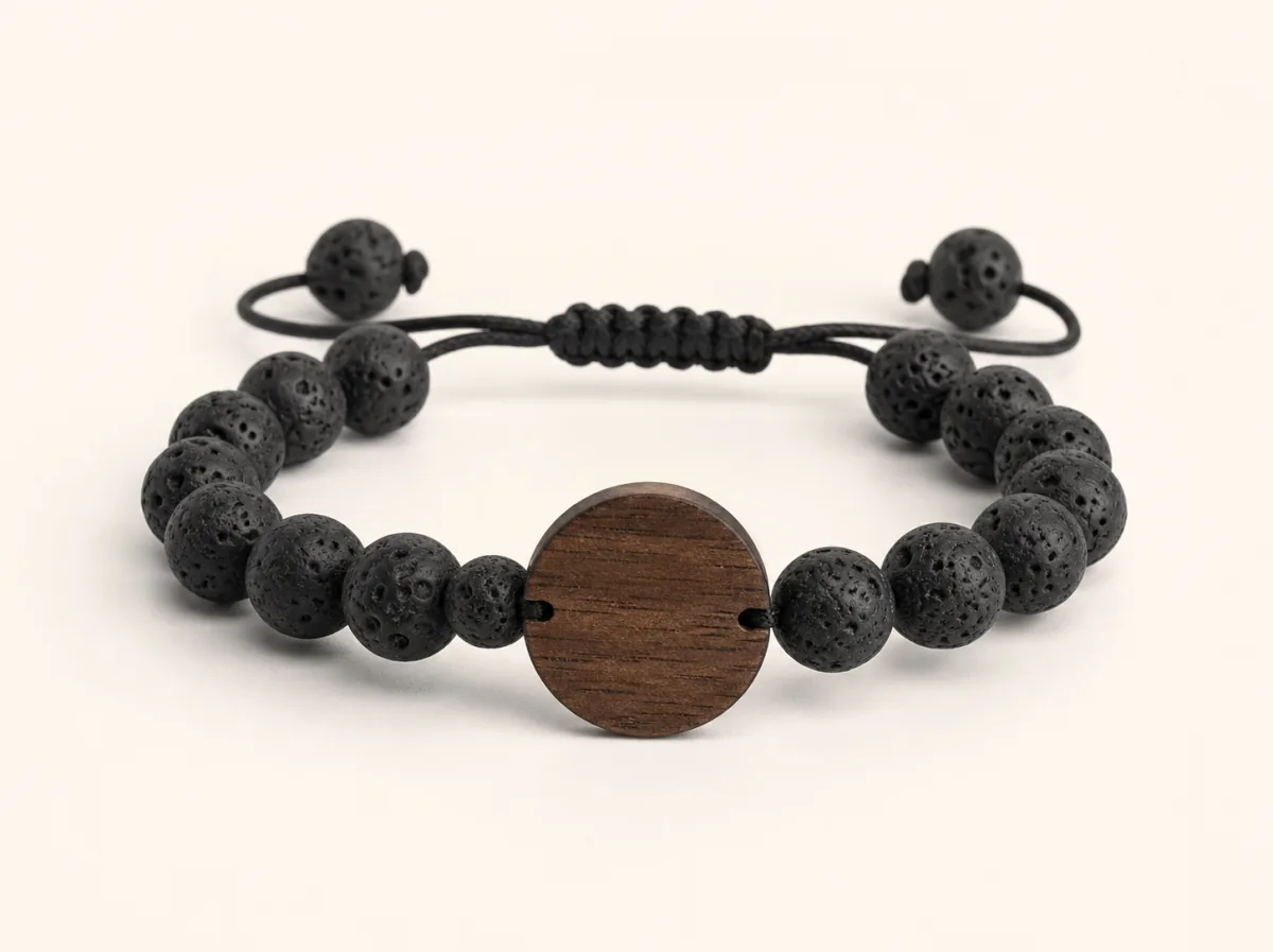 Volcanic stone bead RFID resort wristband