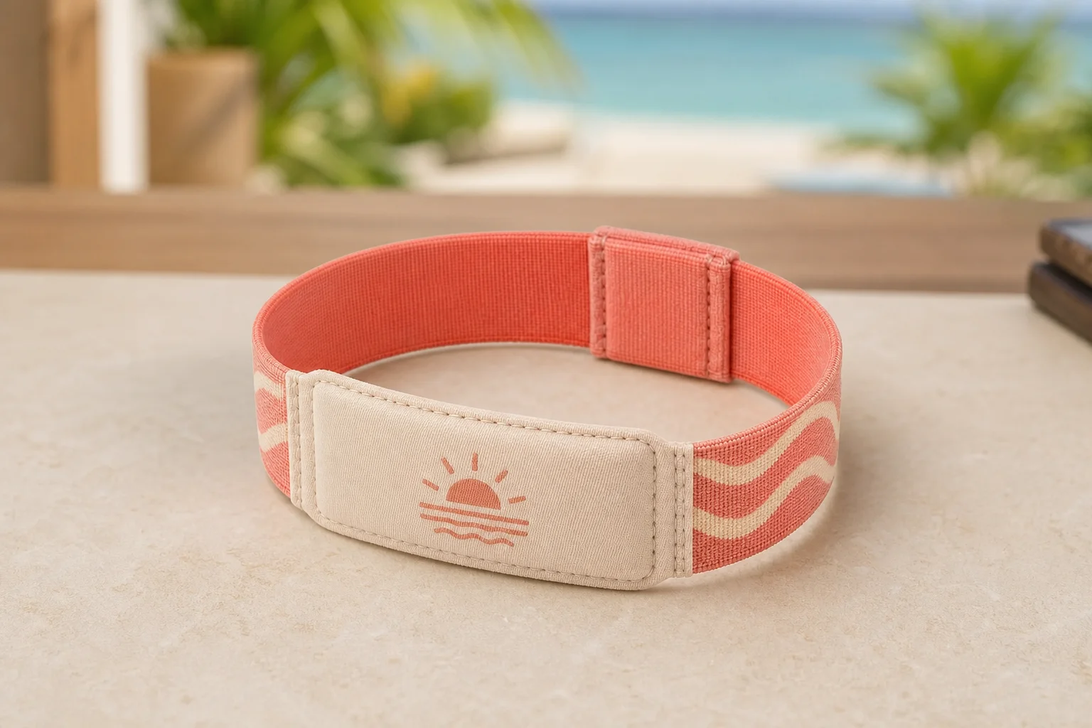 Elastic RFID Pouch RFID wristband — Coral Activity colorway