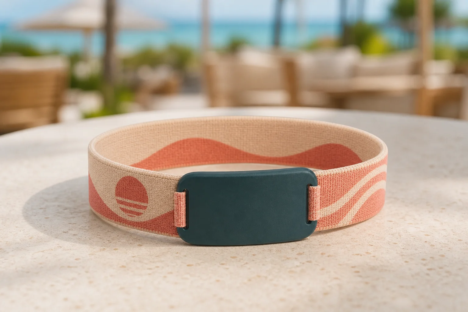Elastic SmartCard RFID wristband — Coral Family colorway