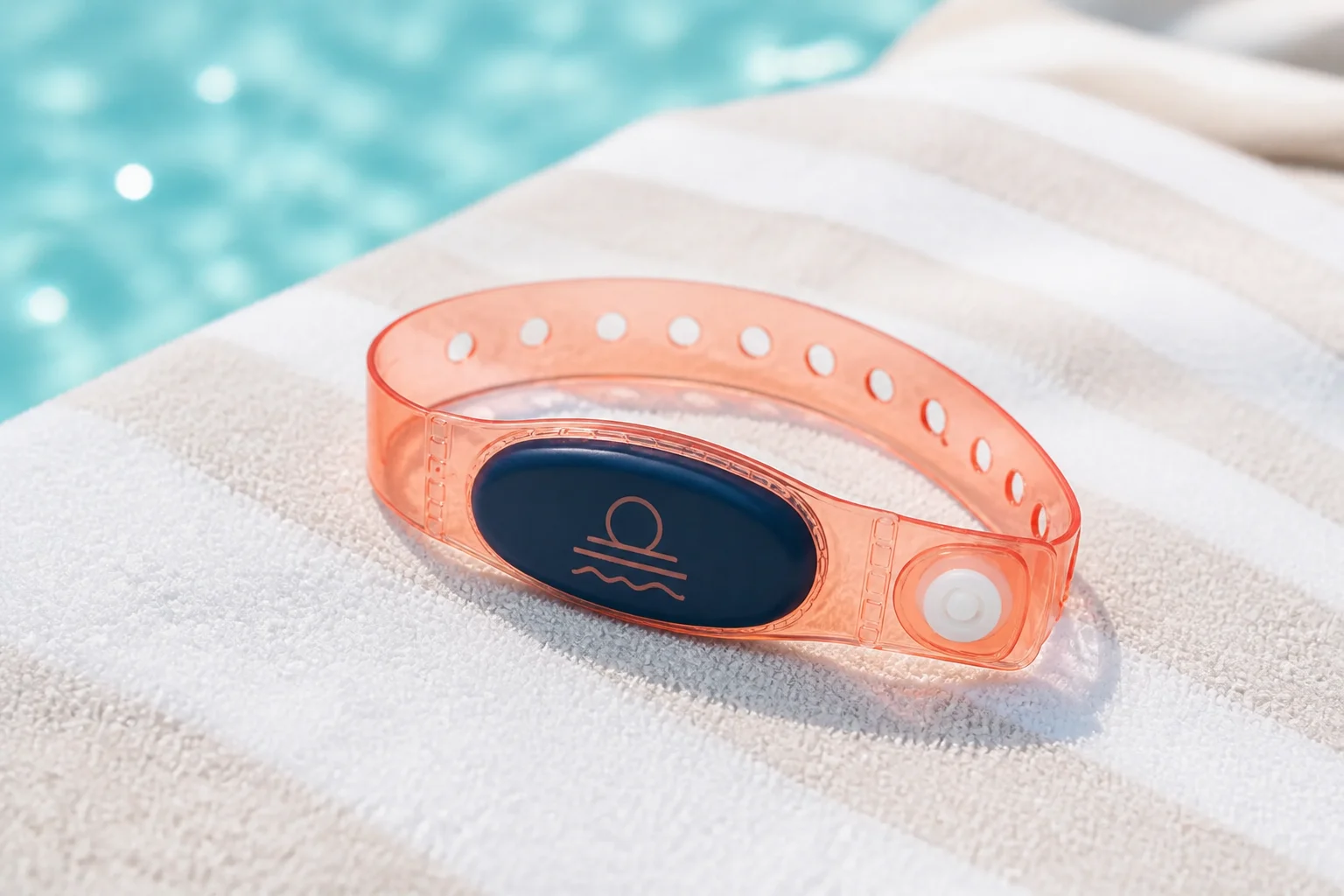 Encapsulated Vinyl RFID wristband — Coral Clear colorway