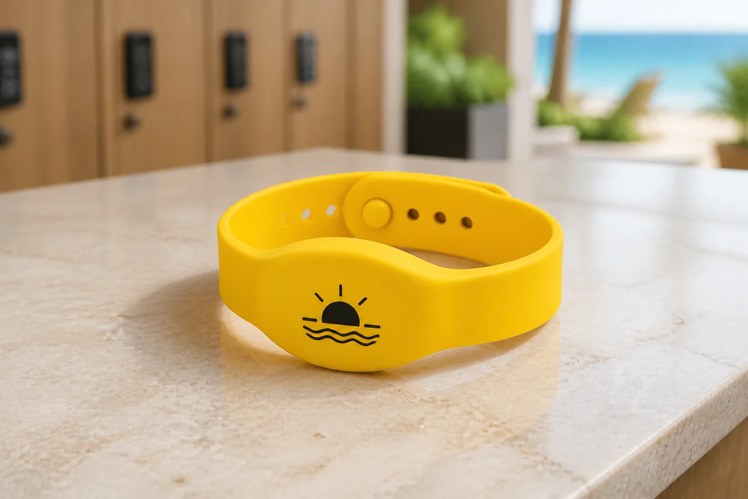 Oblate Thick Strap RFID wristband — Sun Yellow colorway