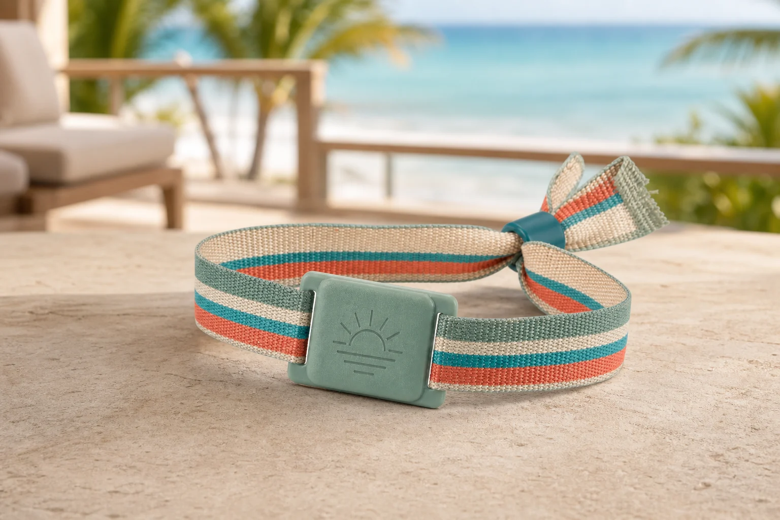 Recycled PET Fabric RFID wristband — Coastal Recycled colorway