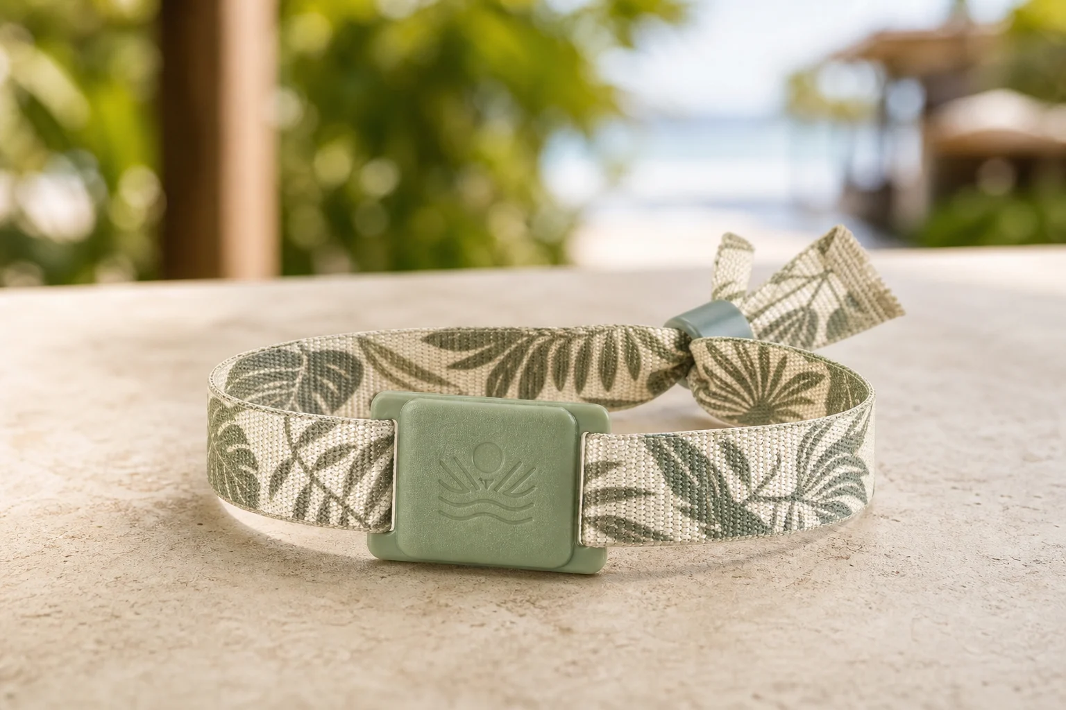 Recycled PET Fabric RFID wristband — Forest Botanical colorway