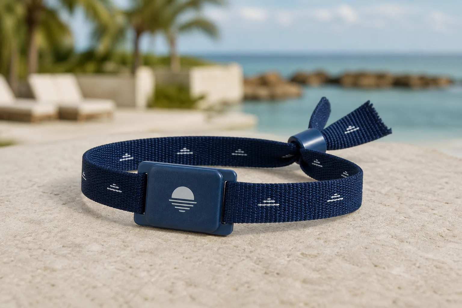 Recycled PET Fabric RFID wristband — Navy Minimal colorway