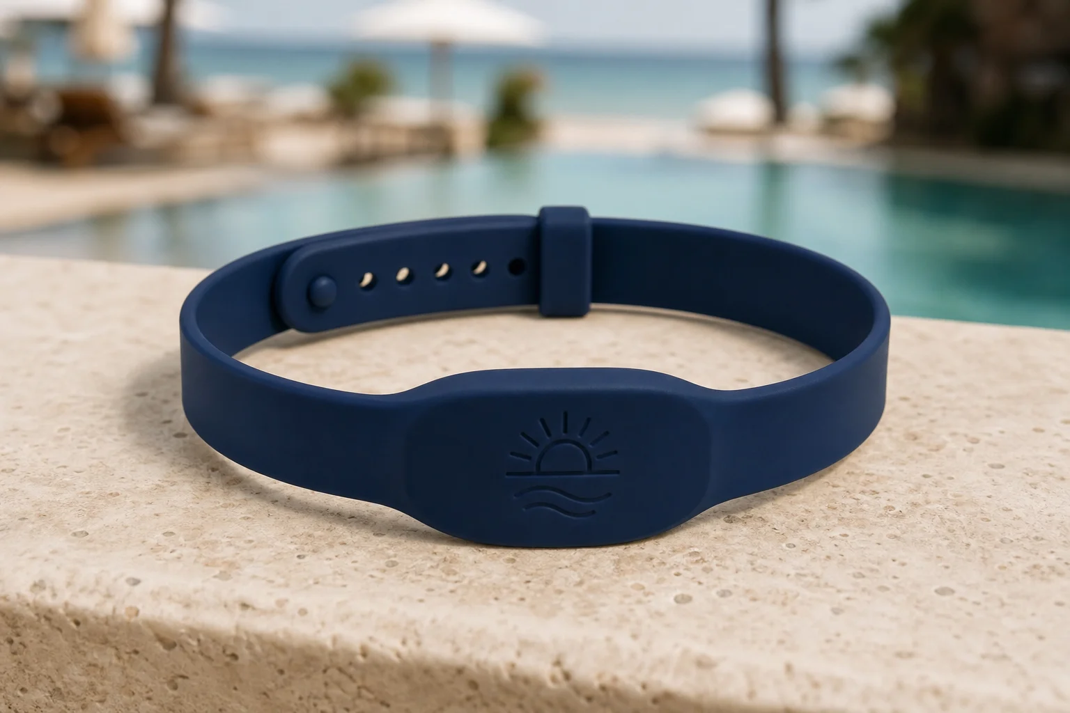 Seamless Classic RFID wristband — Deep Navy Deboss colorway