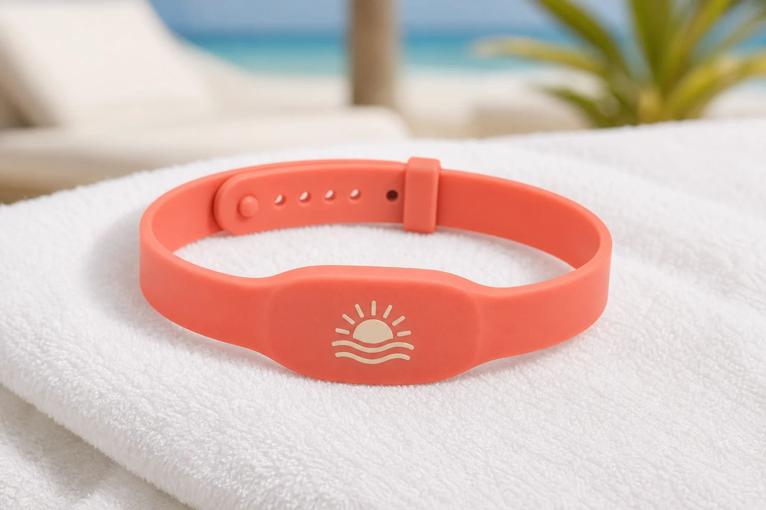 Seamless Classic RFID wristband — Coral Color-Fill colorway