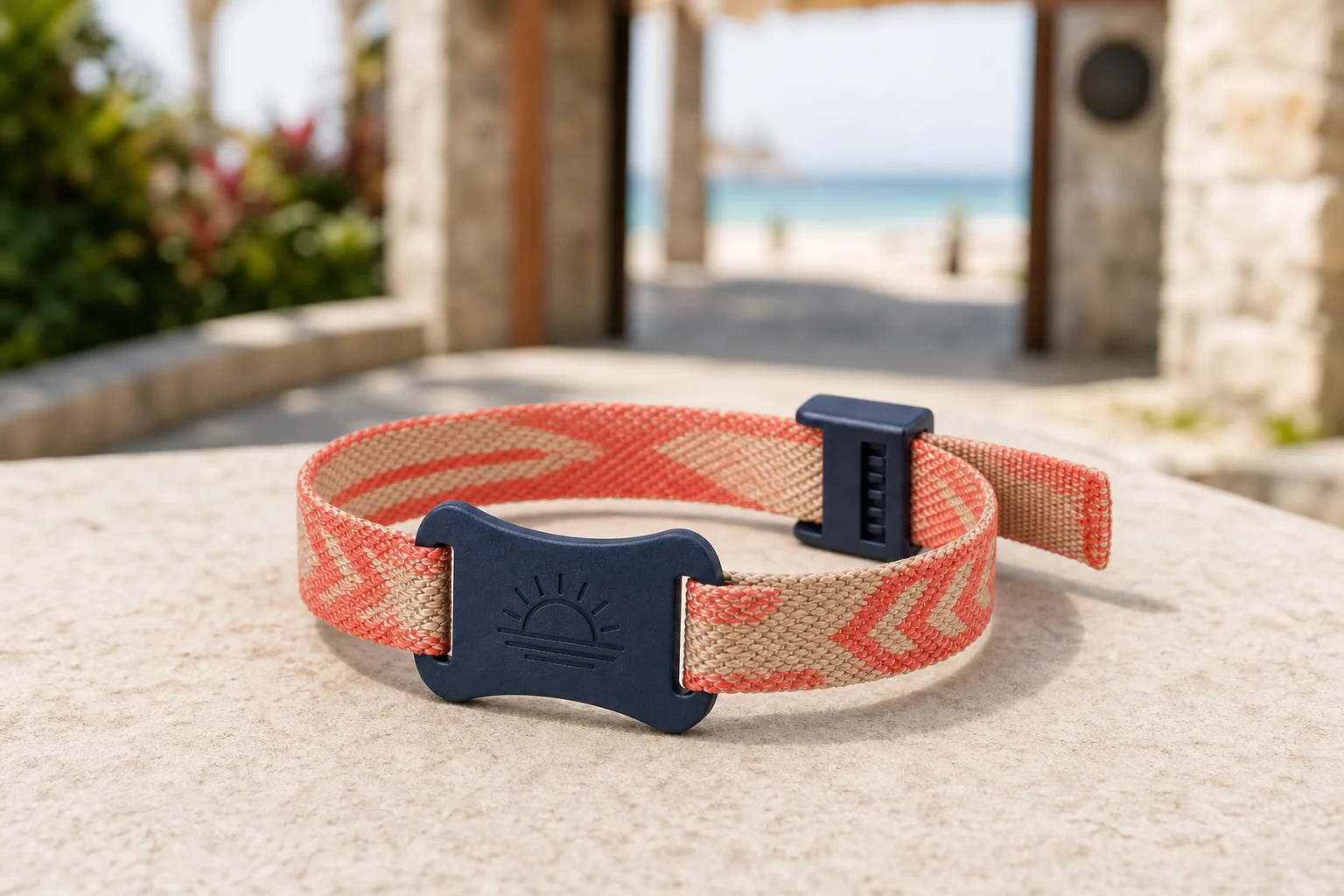 Secure X-Band RFID wristband — Coral Access colorway