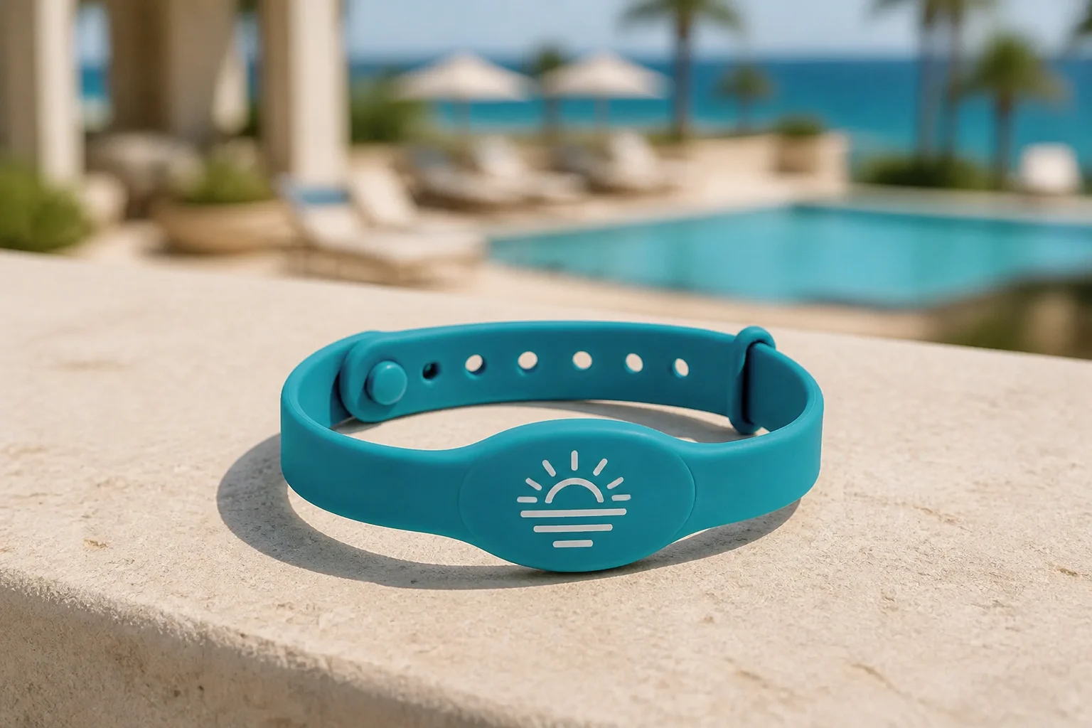 Slim Adjustable RFID wristband — Family Teal colorway