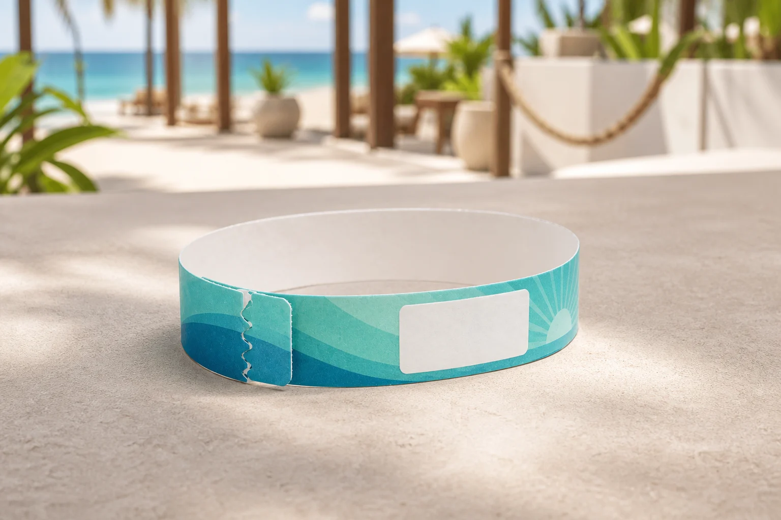 Tear-Resistant Synthetic RFID wristband — Lagoon Gradient colorway