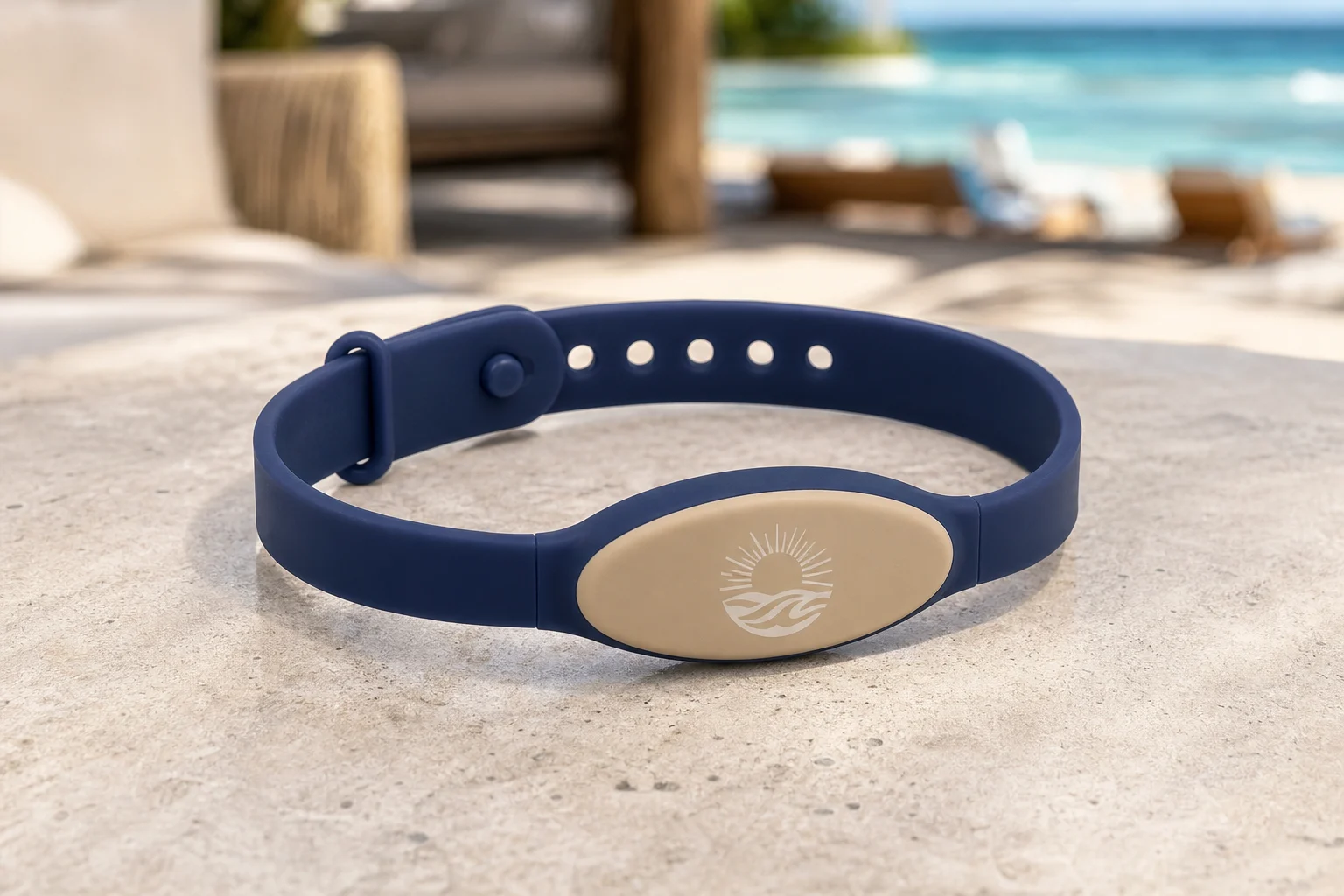Thin Strap Oblate RFID wristband — Coastal Navy colorway
