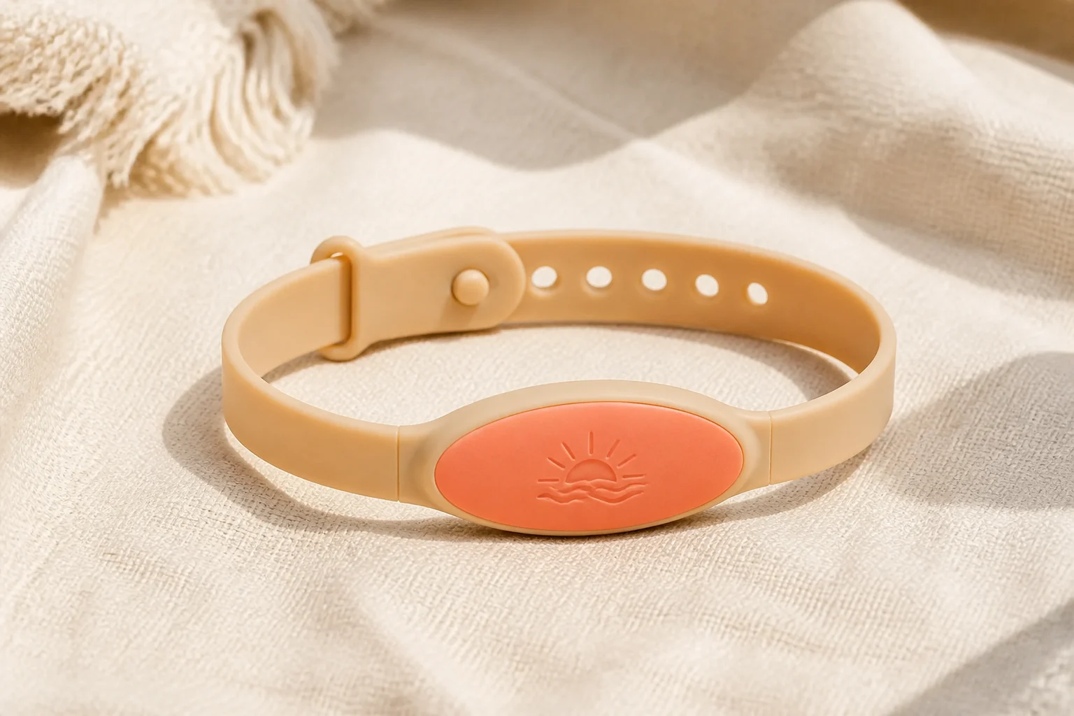 Thin Strap Oblate RFID wristband — Coral Accent colorway