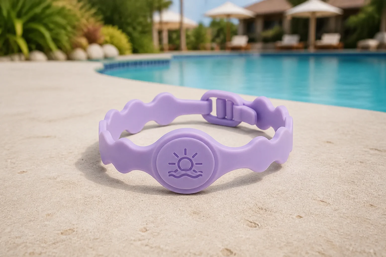 Wavy Stretch RFID wristband — Lilac Wave colorway