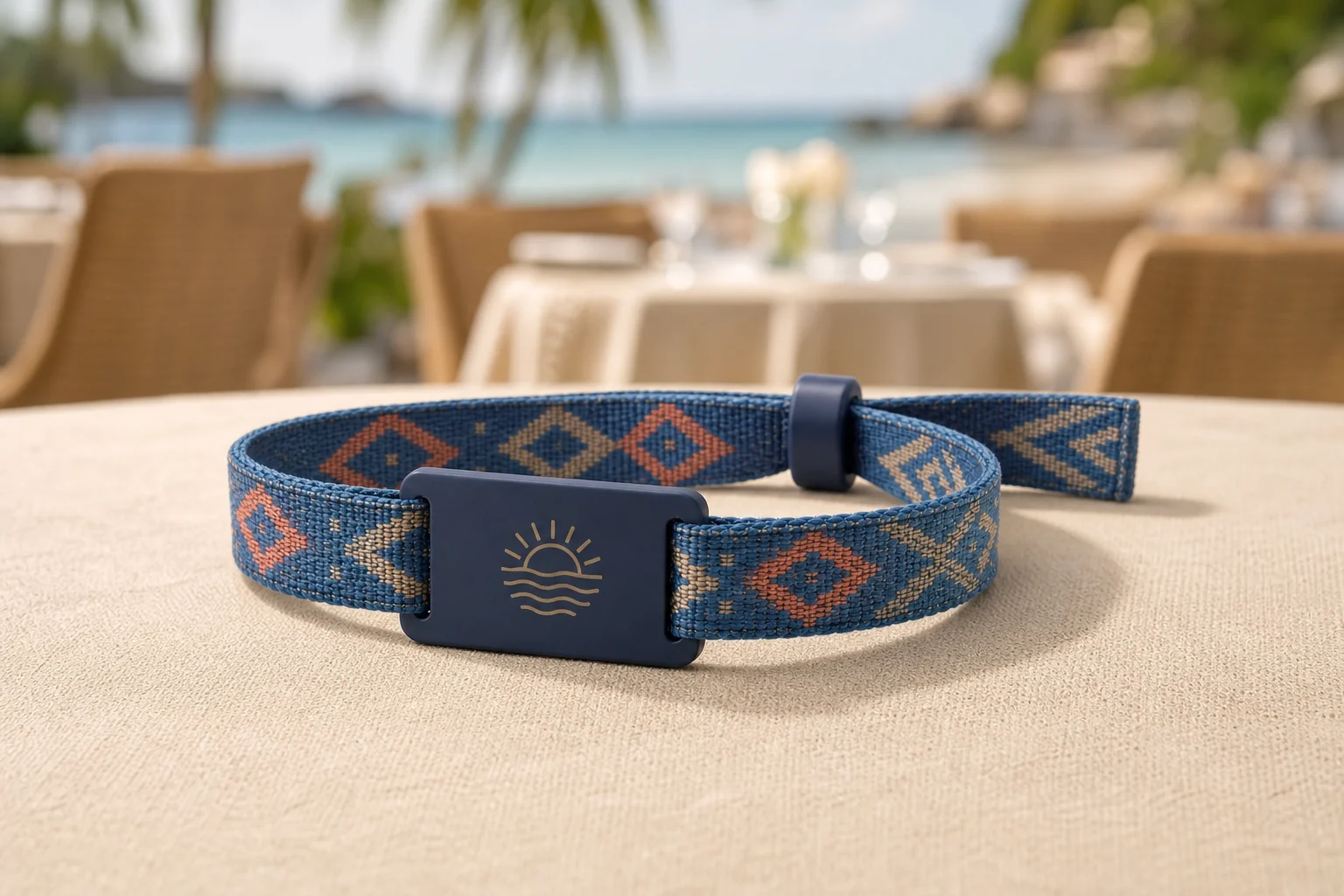 Woven SmartCard RFID wristband — Coastal Jacquard colorway