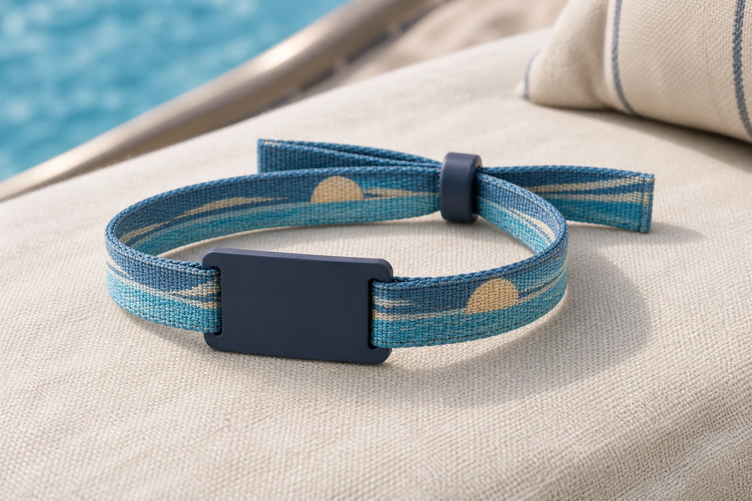 Woven SmartCard RFID wristband — Lagoon Wordless colorway