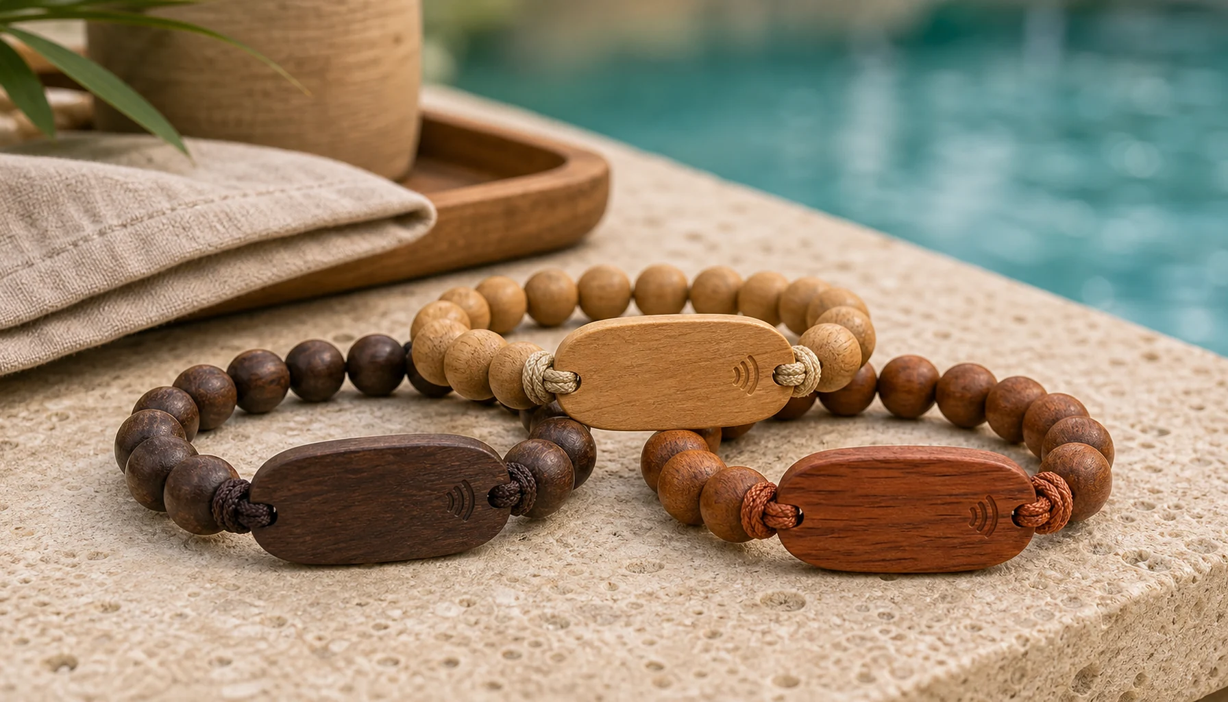 Wood Bead RFID Wristbands